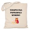 Torba logopedy z nadrukiem sowy i napisem Terapeutka poprawnej wymowy