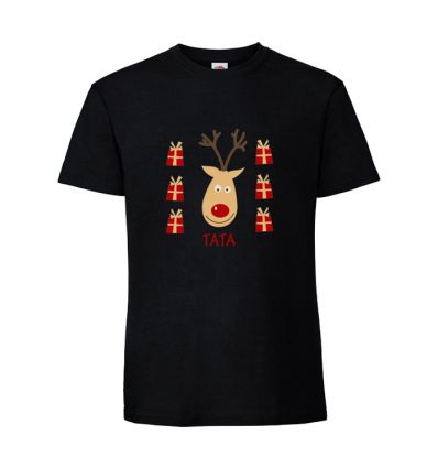 Koszulki świąteczne dla rodziny czarne Renifer