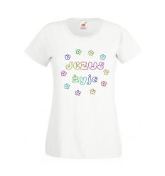 Koszulka religijna kolorowe Jezus żyje