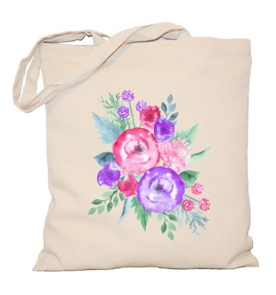 Torba kwiaty fioletowy róż