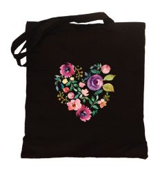 Torba serce z kwiatowym nadrukiem