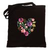 Torba serce z kwiatowym nadrukiem