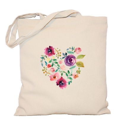 Torba serce z kwiatowym nadrukiem