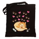 Torba z kotem i serduszkami