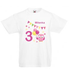Koszulka trzy latka urodzinowe sówki