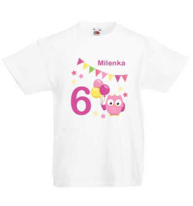 Koszulka na szóste urodziny z imieniem urodzinowe sówki