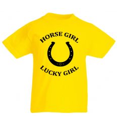 Koszulka koń dla dziewczyny Horse girl Lucky girl