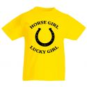 Koszulka koń dla dziewczyny Horse girl Lucky girl