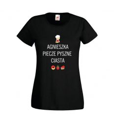 Koszulka z imieniem cukiernika piecze pyszne ciasta