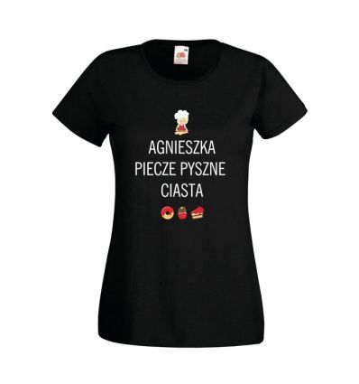 Koszulka z imieniem cukiernika piecze pyszne ciasta