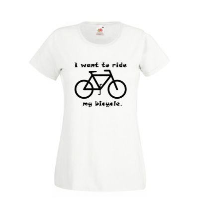 Koszulka rowerowa damska I want to ride my bicycle