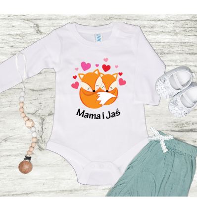 Body z liskami z imieniem dziecka