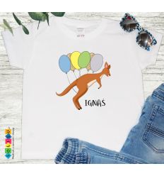 Kangur z balonami Koszulka z imieniem dziecka