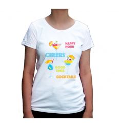Koszulka barmanki z kolorowymi drinkami