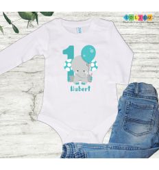 Body na roczek Słonik dla chłopca