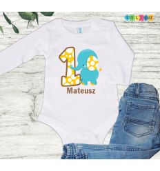 Body na roczek z jedynką i słonikiem