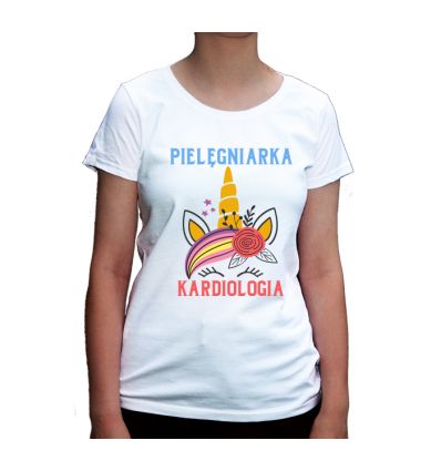 Koszulka dla pielęgniarki kardiologia z rogiem jednorożca