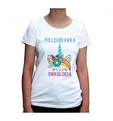 Koszulka dla pielęgniarki Onkologia z rogiem jednorożca
