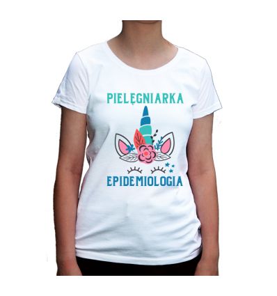 Koszulka dla pielęgniarki epidemiologia z rogiem jednorożca