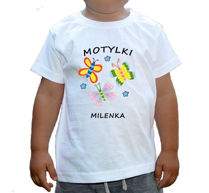Koszulka z imieniem koszulka z motylem