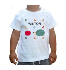 Jeż i jabłko koszulka z imieniem