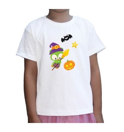 Koszulka na Halloween Sówka z miotłą