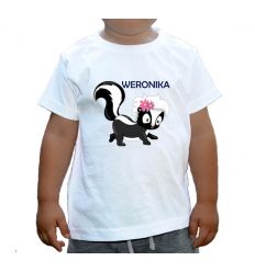 Koszulka Uroczy Skunks z imieniem