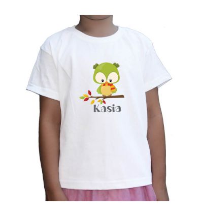 Koszulka zielona sówka z imieniem
