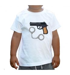 Koszulka policyjna dla dzieci Pistolet i kajdanki