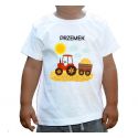 Koszulka z traktorem na polu z imieniem