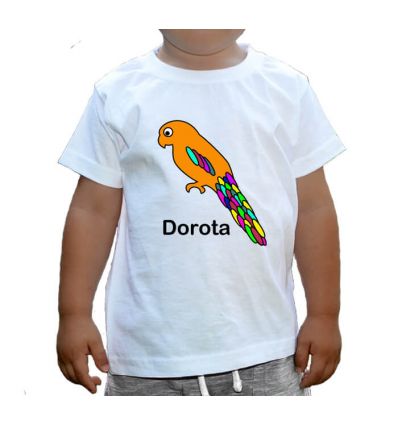 Koszulka dziecięca papuga z imieniem