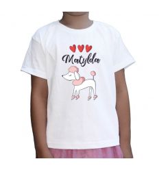 Koszulka z imieniem dla dziewczynki Pudelek
