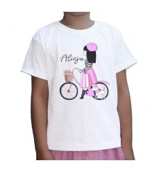 Koszulka imienna dziewczyna na rowerze