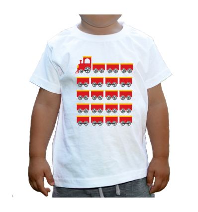 Koszulka z czerwonym pociągiem