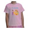Koszulka dziecięca z imieniem Klaudia maluje farbami