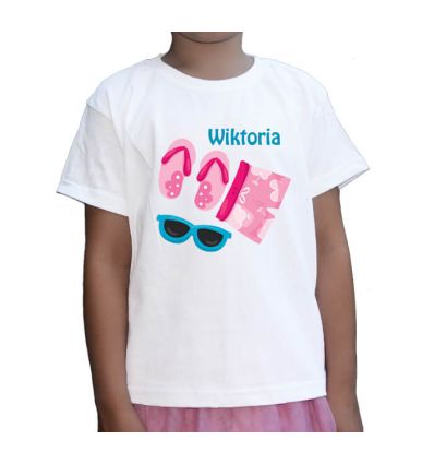 Koszulka dziecięca z imieniem letnia przygoda Wiktorii