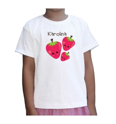 Koszulka dziecięca z imieniem Trzy Truskawki Karoliny