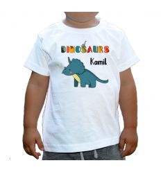 Koszulka Niebieski dinozaur z imieniem