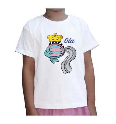 Koszulka dziecięca Rybka w koronie z imieniem