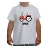 Koszulka z traktorem dziecięca z imieniem czerwony Traktor