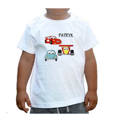Koszulka Auta z imieniem dziecka