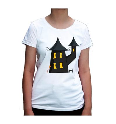 Koszulka damska z domkiem czarownicy