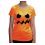 Pomarańczowa koszulka ze straszną buzią dyni