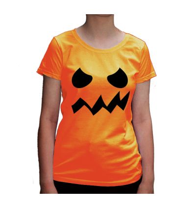 Pomarańczowa koszulka ze straszną buzią dyni