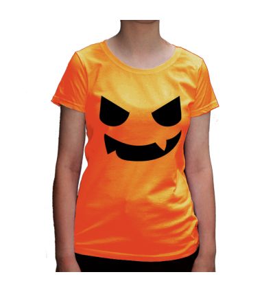 Pomarańczowa koszulka ze straszną buzią dyni