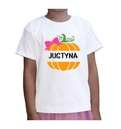 Koszulka z dynią z imieniem na Halloween