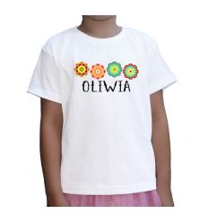Koszulka meksykańskie kwiaty z imieniem