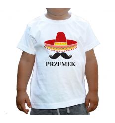 Koszulka Sombrero i wąsy z imieniem