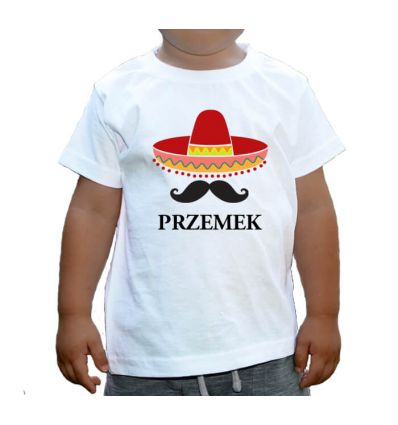 Koszulka z imieniem Sombrero i wąsy