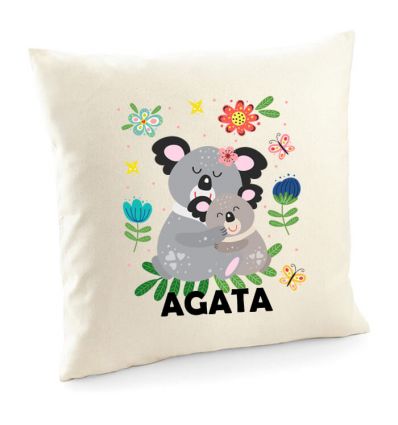 Poduszka z imieniem dziecka z koalami poszewka